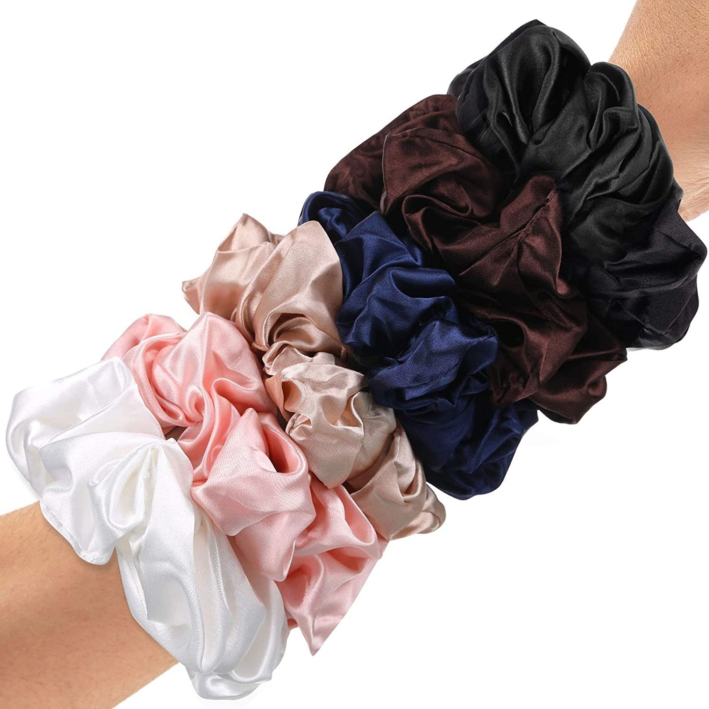6 Pieces Big Silk Scrunchies for Hair